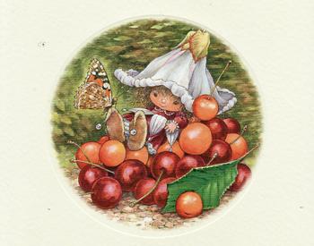 Victoria Plum - Cherries - Textured Card Topper - 8