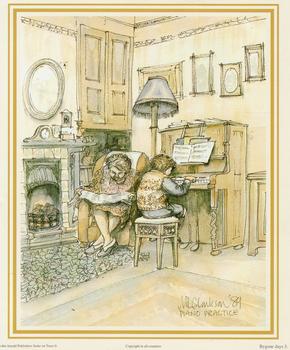 Bygone Days Print 3 - PIANO PRACTICE by M L Clarkson - 5