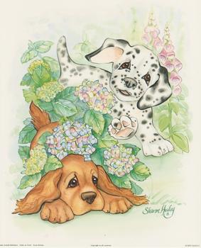 Puppy Days C - Spaniel and Dalmation By Sharon Healey (JA193) Print 10