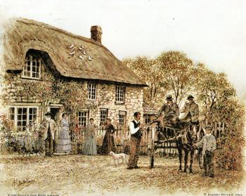 Vintage Cottage Scene - 10