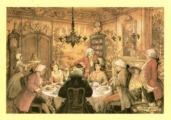 The Dinner Party - 10 x 8 (inc border) . anton pieck