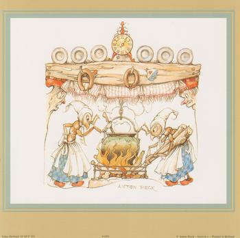 Anton Pieck - Ants Cooking . Anton Pieck