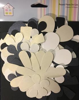 Black White Grey Sparkley - Chipboard Floral Shapes - Blank - by Craft House . -Jacksons mail Order