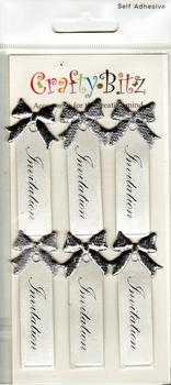 Pack of 6 Silver Foiled Invitation Card Tags PS134 . *
