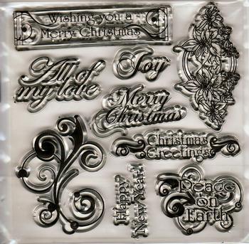 9 Piece Merry Christmas Stamping Set . *