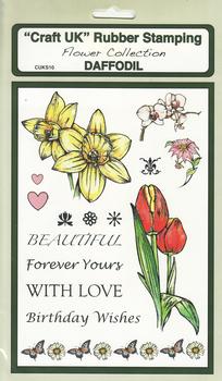 Daffodil - Flower Collection Rubber Stamp Sheet . *