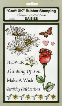 Daisies - Flower Collection Rubber Stamp Sheet . *