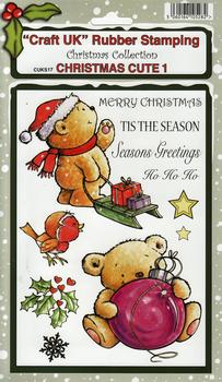 Cute 1 - Christmas Collection Rubber Stamp Sheet *