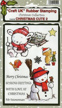 Cute 2 - Christmas Collection Rubber Stamp Sheet . *