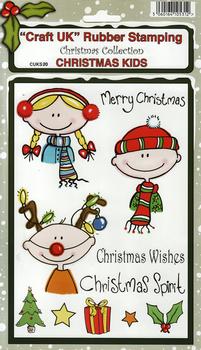 Christmas Kids - Christmas Collection Rubber Stamp Sheet . *