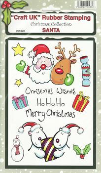 Santa - Christmas Collection Rubber Stamp Sheet . *