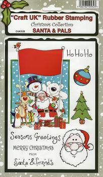 Santa & Pals - Christmas Collection Rubber Stamp Sheet . *