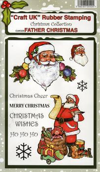 Father Christmas - Christmas Collection Rubber Stamp Sheet . *