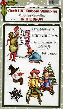 In The Snow - Christmas Collection Rubber Stamp Sheet . *