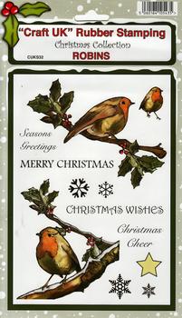 Robins - Christmas Collection Rubber Stamp Sheet . *