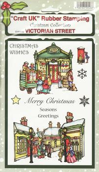 Victorian Street - Christmas Collection Rubber Stamp Sheet . *