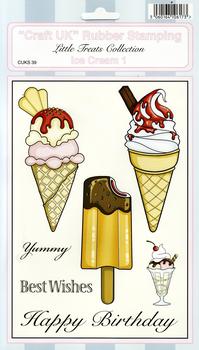 Ice Cream 1 - Little Treats Collection Rubber Stamp Sheet *