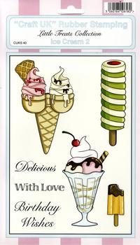 Ice Cream 2 - Little Treats Collection Rubber Stamp Sheet *