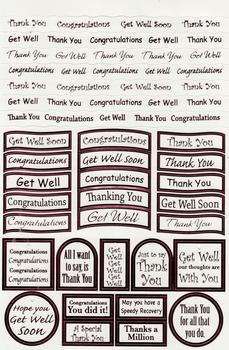 Pink Thank you / Congratulations / Get Well - Foiled Lettering on White Card . *