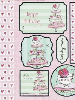 Afternoon Tea Die Cut with Backing Card - A4 *