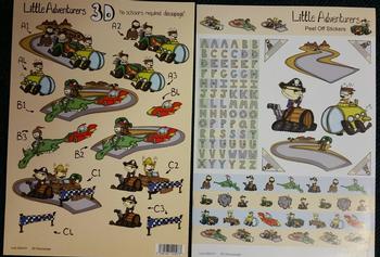 Alphabet RACING TRACK & PIRATE THEMED - Die Cut Sticker & 3D Sheet 470 471 . -