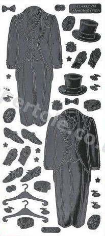 Groom / Top Hat and Tails / Wedding - Black Peel Off  Sticker - No 16 Peel Off Stickers Le Suh