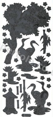 Oriental 3 - Black Peel Off  Sticker -  No  19 Peel Off Stickers Le Suh