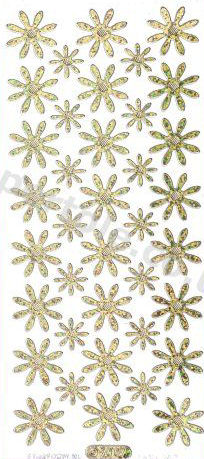 Flower Heads - Snow- Gold   27 Peel Off Stickers Le Suh