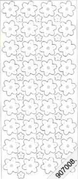 Flowers - Gold   28 Peel Off Stickers Le Suh