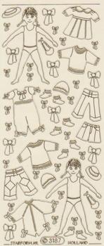 Girl and Clothes Gold   41 Peel Off Stickers Le Suh