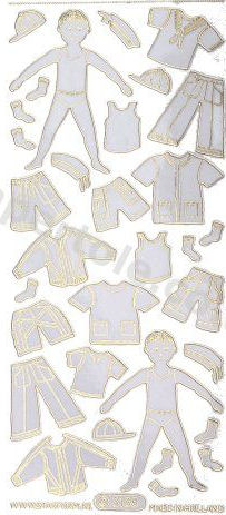 Boy and Clothes Gold   42 Peel Off Stickers Le Suh