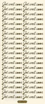 Get Well Soon  -- GOLD - PEEL OFF - STICKERS - by Starform ***  56 Peel Off Stickers Le Suh