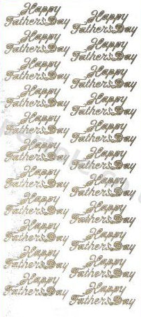 Happy Fathers Day -- GOLD STICKERS -- by Starform ***   61 Peel Off Stickers Le Suh