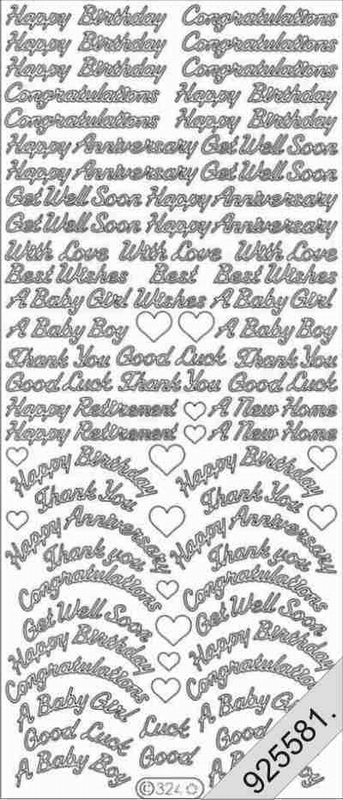 Various -- Happy Birthday / Congratulations / Get Well Soon / Happy Anniversary / Good Luck / Retirement / GOLD STICKERS -- 1 - by Starform ***  555 Peel Off Stickers Le Suh