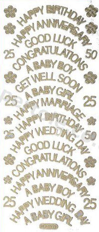 Happy Birthday - Good Luck   70 Peel Off Stickers Le Suh