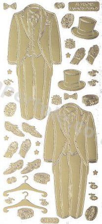 Groom - Top Hat and Tails - Wedding   206 Peel Off Stickers Le Suh