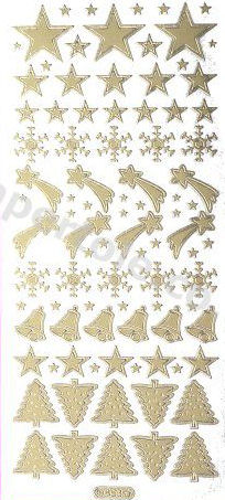 Xmas Stars - Bells - Trees   221 Peel Off Stickers Le Suh