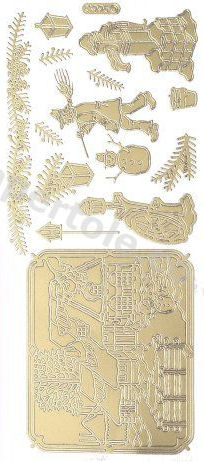 Christmas Picture 9  - Gold Peel Off -  232 - OUT OF STOCK Peel Off Stickers Le Suh