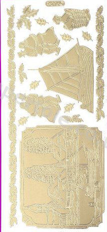 Christmas Picture 10  - Gold Peel Off -  233 Peel Off Stickers Le Suh