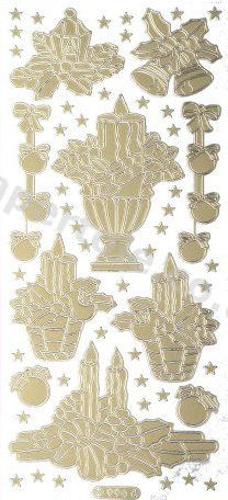 Christmas Picture 14 - Gold Peel Off -  238 Peel Off Stickers Le Suh