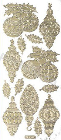 Christmas Baubles 2  - Gold Peel Off -  242 Peel Off Stickers Le Suh