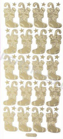 Christmas Stockings -  Gold Peel Off -  251 Peel Off Stickers Le Suh