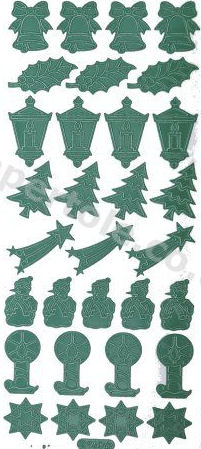 Xmas - Bells - Holly - Lanterns - Trees - Candles 291 Peel Off Stickers Le Suh