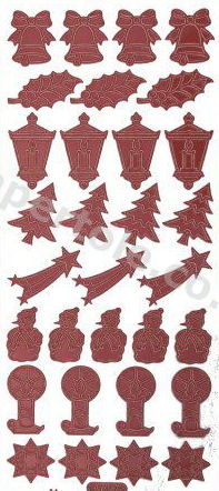 Xmas - Bells - Holly - Lanterns - Trees - Candles  337 Peel Off Stickers Le Suh