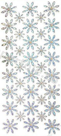 Flower Heads - Snow - Silver   345 Peel Off Stickers Le Suh