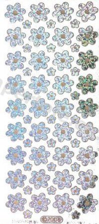 Flowers - Silver   346 Peel Off Stickers Le Suh