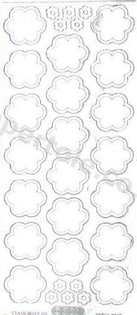 Flower Heads Silver   354 Peel Off Stickers Le Suh