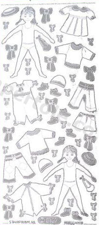 Girl and Clothes Silver   359 Peel Off Stickers Le Suh