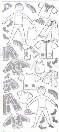 Boy and Clothes Silver   360 Peel Off Stickers Le Suh