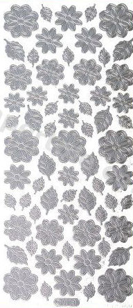 Flower Shapes 3 --  Silver Peel Off  --  365 Peel Off Stickers Le Suh